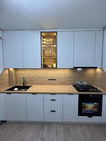 каракол мебел: Ашкана гарнитуру, Жаңы, түсү - Боз, МДФ, Акысыз жеткирүү — 8