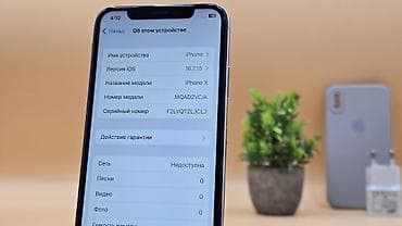 x 256: IPhone X, Б/у, 64 ГБ, Белый, Зарядное устройство, Чехол, 100 % — 8