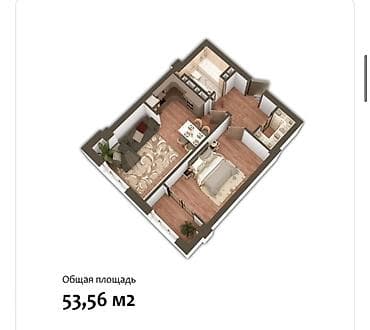 Квартиры: 2 комнаты, 53 м², Элитка, Готовая ПСО (под самоотделку) — 4
