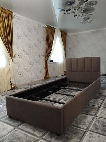 Обои: Односпальная кровать-основание с мягким изголовьем - Размер спального — 1