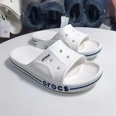 кроксы обувь: Шлёпанцы Crocs Slide - Модель: открытые шлёпанцы с фирменной полосой — 3