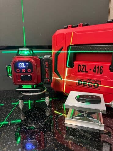 оптический нивелир: ЛАЗЕРНЫЙ УРОВЕНЬ Фирмы: DECO 4Д 16линий Полный комплект: Пульт — 1