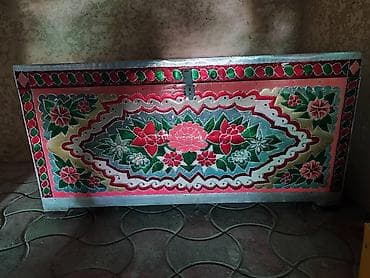 Сандыктар: Расписной сундук/ларь для хранения корпус дерево сост-е отличное — 1