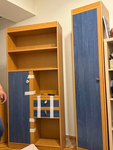 спальний гарнитур продам: Спальный гарнитур, Б/у, Односпальная кровать, Шкаф, Тумба, Другая страна производитель, Самовывоз, цвет - Синий — 1