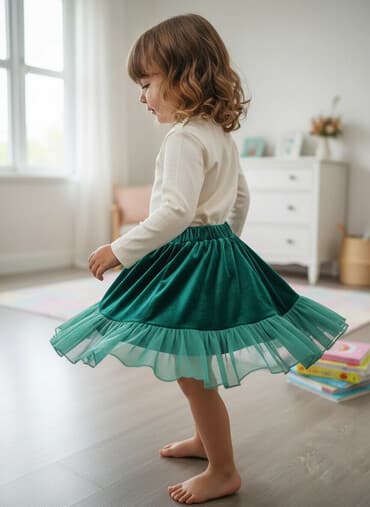 платья для спортивных бальных танцев для детей: Юбка, Модель юбки: Пышная, Мини, Бархат — 2