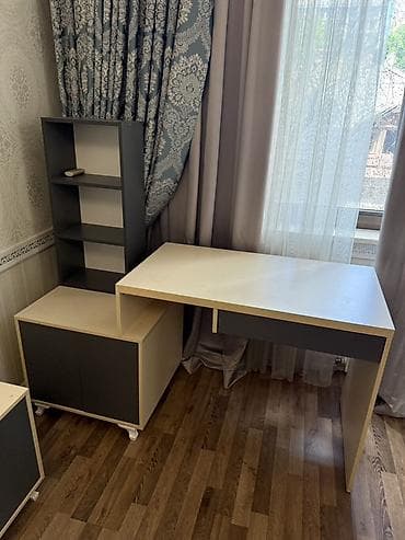 детские столы письменные: Комплект офисной мебели, Тумба, ДСП, Бесплатная доставка, цвет - Серый — 1