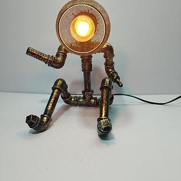 ножы: Настольные лампы в стиле стимпанк/лофт из металлических труб фитингов — 10