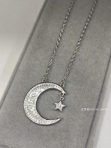 Үлпөт көйнөктөрү жана аксессуарлар: Серебряная Цепочка Звёзды и Луна Серебро 925 Длина 45 см Для — 2