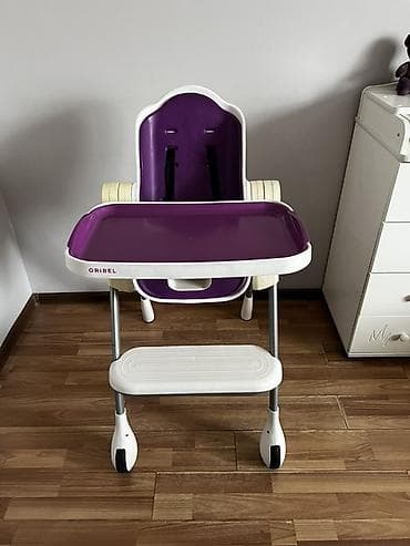 Двухъярусные детские кровати: Стульчик для кормления, Б/у, Другой бренд, Пластик, Трансформер, цвет - Белый, Самовывоз — 1