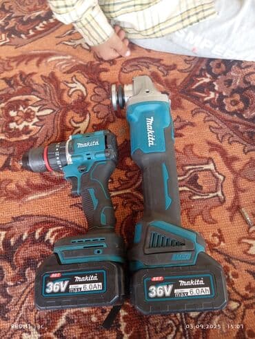 1 тонналык бочка: Аккумуляторная болгарка, Makita, Б/у, Платная доставка — 1