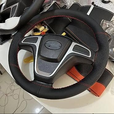 Экокожа Чехол на руль, цвет - Черный, Новый, Платная доставка