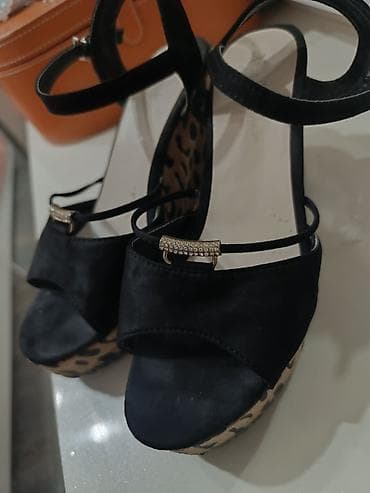 джинсовые платья большого размера: Женские босоножки на танкетке. - Цвет: черный. - Материал верха — 1