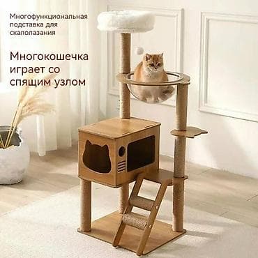 секретный лабубу: Многофункциональный игровой комплекс для кошек - Домик из дерева с — 1