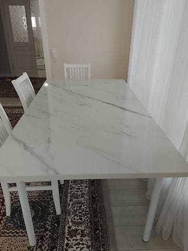 Кухонный стол, Б/у, Прямоугольный, Нераскладной