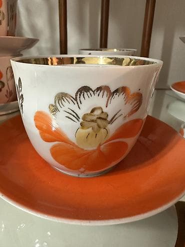 Үй жана бакча: Старинный чайный сервиз «Маки» Барановка на 6 персон. Ручная роспись! — 2