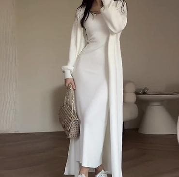 трикотажные тройки: Костюм с юбкой, Модель юбки: Прямая, Миди, Топ, Китай, Все размеры — 4