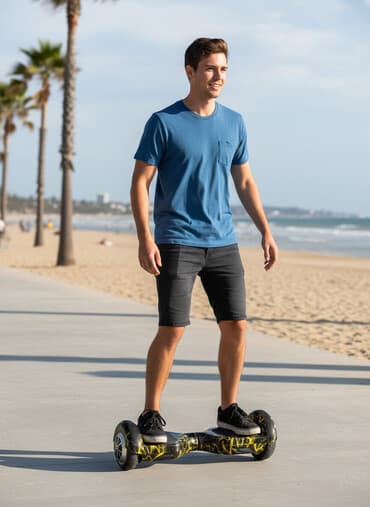 набор ключей для автомобиля в чемодане: Гироскутер - Дизайн: черный корпус с жёлтым «молниевым» принтом. - — 1