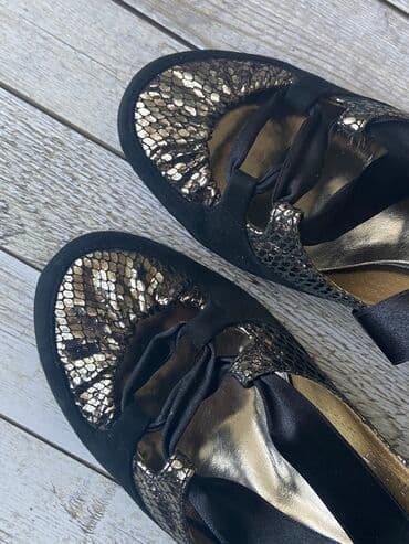 Ботинки и ботильоны: Туфли женские, б/у в отличном состоянии, натур.замш, цвет чёрный, с — 3