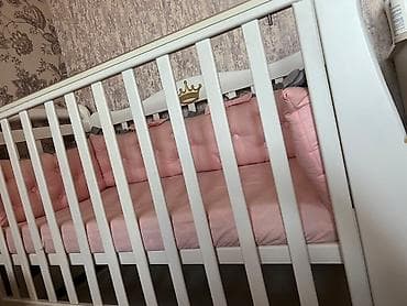 Кеңсе буюмдары: Детская кровать со вставным ящиком для детских вещей. (Качается) — 6