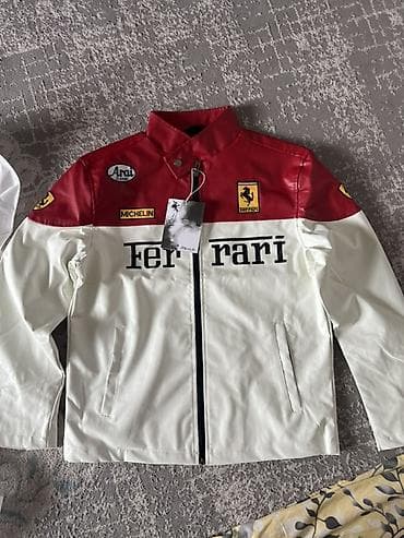 Платья: Мужская куртка в стиле мотоспорта Ferrari - Цвет: комбинированный — 5