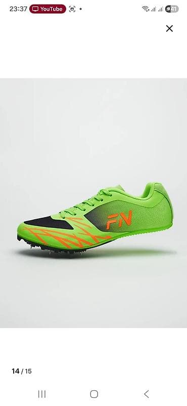 nike shox: Легкоатлетические шиповки FN, неоново‑зеленые с черными и оранжевыми — 5