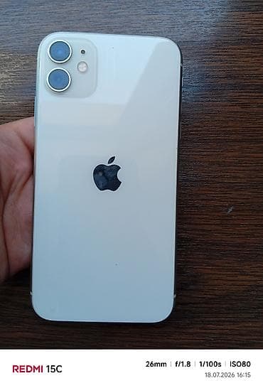 IPhone 11, Колдонулган, 128 ГБ, White Titanium, Каптама, 94 % — 1