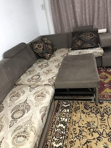 Модульные диваны: Угловой модульный диван с оттоманкой и выкатным пуфом - Конфигурация — 2