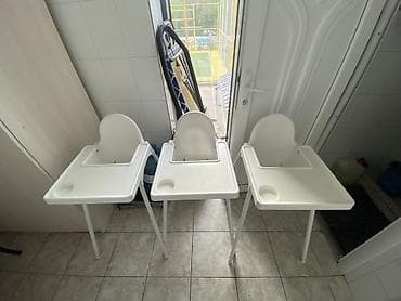 foldable table: Стульчик для кормления, Другой бренд, Пластик, Другой вид, цвет - Белый — 4