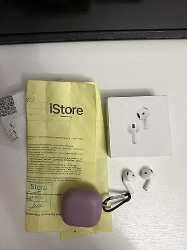 Усилители звука: Продаю оригинальные Apple AirPods 4 (ANC) Покупала в iStore, все чеки — 1