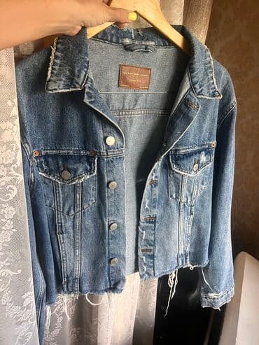 женские джинсовые куртки большого размера: Джинсовая куртка, Свободная модель, Осень-весна, S, M — 4