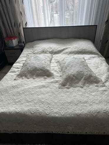 Мебельные гарнитуры: Спальный гарнитур, Б/у, Двуспальная кровать, Шкаф, Комод, Кыргызстан, МДФ, цвет - Бежевый — 3