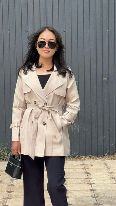 демисезонные куртки женские больших размеров: Плащ, Тренчкот, Двубортная модель, Стандарт — 1