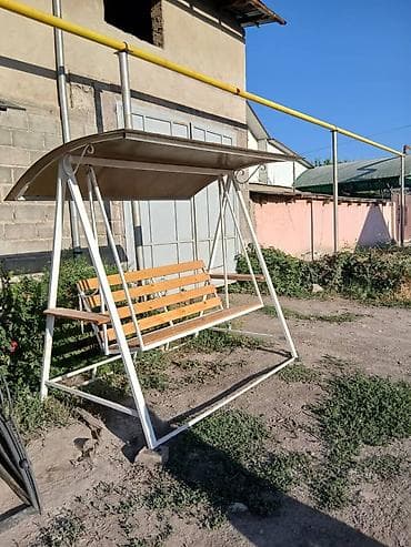 домашние качели детские: Садовые качели Металл, Со спинкой, С крышей — 1