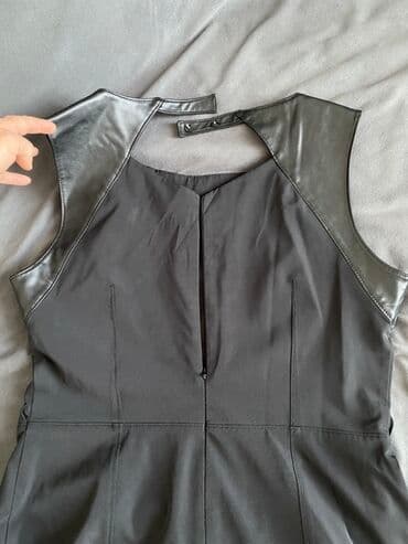 леопардовое платье в пол: Платье LAGAZZETTA, размер на ярлыке 44. - Цвет: черный - Силуэт — 4