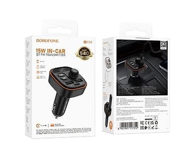 usb: Автомобильный BT FM-трансмиттер BOROFONE BC59, 15 Вт - Bluetooth V4.2 — 1