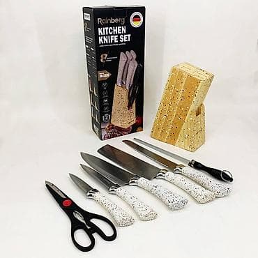 скрутка для ножей: Набор кухонных ножей BSOECH Kitchen Knife Set с подставкой Состав — 4