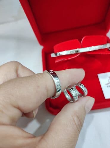 свадебные наборы ручной: Серебряный Комплект+ Браслет Карьтие Серебро 925 пробы Размеры — 9