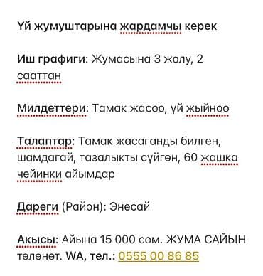 вакансии горничная: Требуется Домработница, График: Гибкий график, Неполный рабочий день, Оплата: Еженедельно — 1