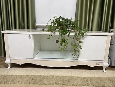 Лак жана боёк материалдары: Телевизордун шкаф жана стенди, Колдонулган, Полго орнотулма, ЛДСП, түсү - Ак — 1