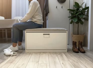 шкаф для обуви бу: Тумба и подставка для обуви, Новый, Другой материал, Платная доставка, Самовывоз, цвет - Белый — 1