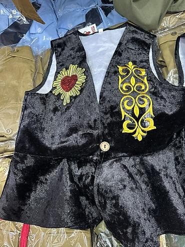 казачья: Традиционный казахский жилет (камзол) из бархата 4-10 лет - Материал — 10