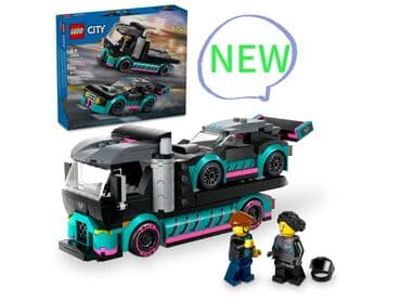 игрушечные модели машин: Lego City 🏙️ 60406 Гоночный Автомобиль и Автовоз 🚙 Новинка января 2024 — 1