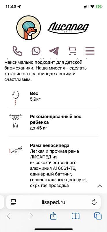 Детский велосипед, 2-колесный, 4 - 6 лет, Б/у — 5