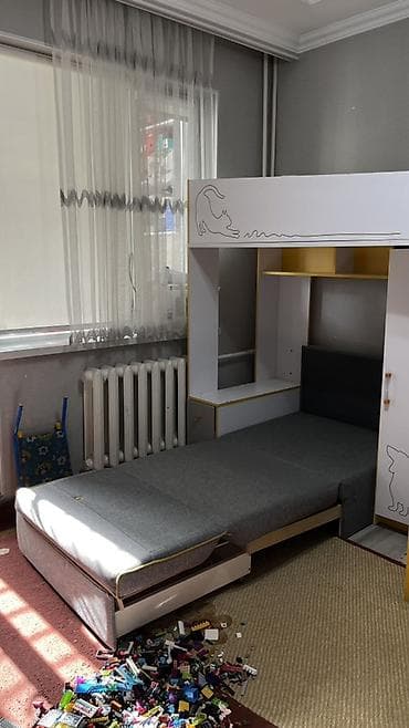 sofa bed: Детский модульный комплекс: кровать-чердак с рабочей/игровой зоной и — 5