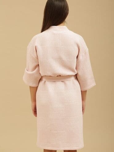 домашние халаты больших размеров: Халат, Вафли кездеме, Туркия, XS, S, L — 5