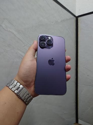 alcatel 1010d: IPhone 14 Pro Max, Б/у, 256 ГБ, Deep Purple, Защитное стекло, 89 % — 1