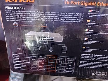 Коммутатор Tenda TEG1016D — 16‑портовый гигабитный Ethernet‑свитч для