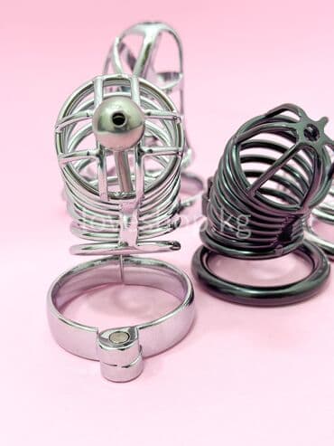 Товары для взрослых: Мужские пояса верности с клеткой на головке выполнены из нержавеющего — 2