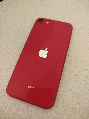 IPhone SE 2020, Б/у, 64 ГБ, Красный, Защитное стекло, 77 %