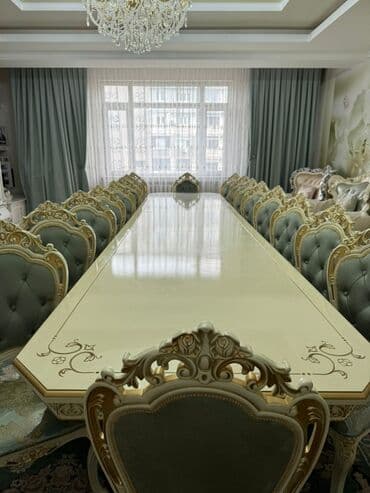 стол и четыре стула: Гарнитур для зала, Новый, Стол, Стул, МДФ, Самовывоз — 1